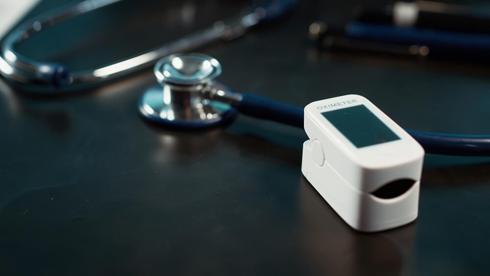 Empty doctor office equipped with routine checkup tools and devices